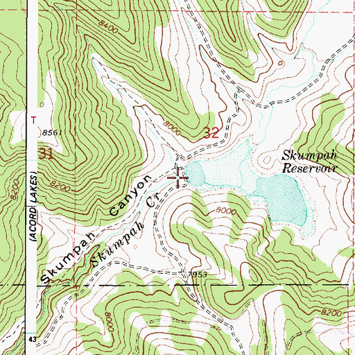 Topographic Map of Skutumpah Dam, UT