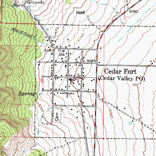 Topographic Map of Cedar Fort, UT