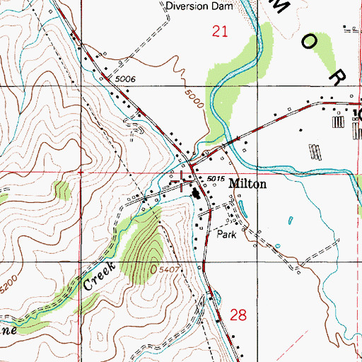 Topographic Map of Milton, UT
