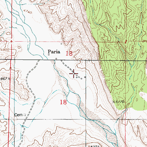 Topographic Map of Paria, UT