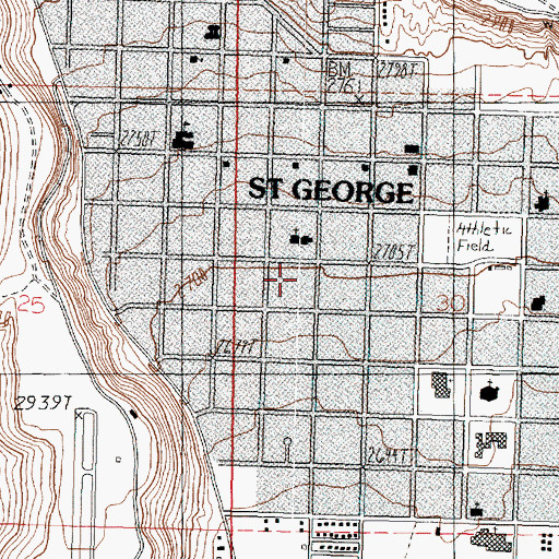 Topographic Map of Saint George, UT