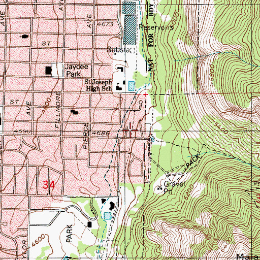 Topographic Map of Mountain Oaks Estates Number 1, UT