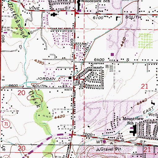 Topographic Map of Tanglewood Subdivision Number 3, UT