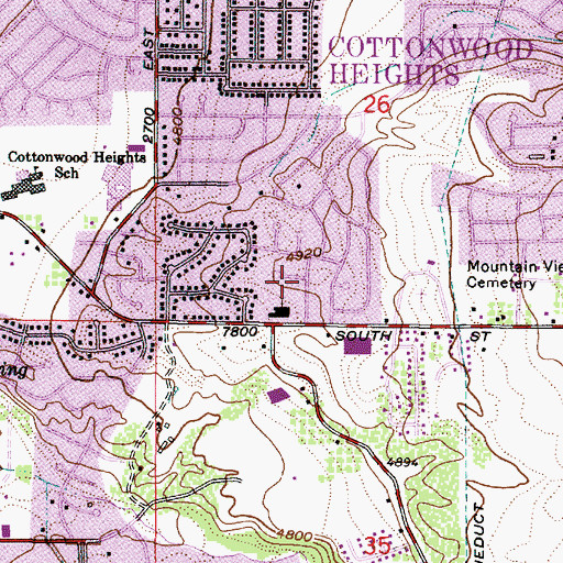 Topographic Map of Oakview Estates Subdivision Number 1, UT