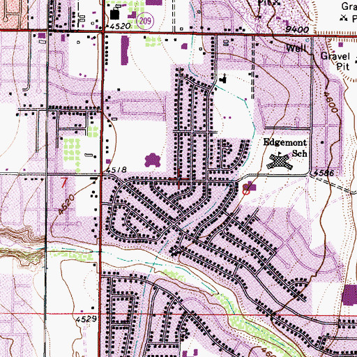 Topographic Map of White City Subdivision Number 1, UT
