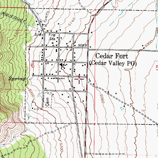 Topographic Map of Cedar Valley Post Office, UT