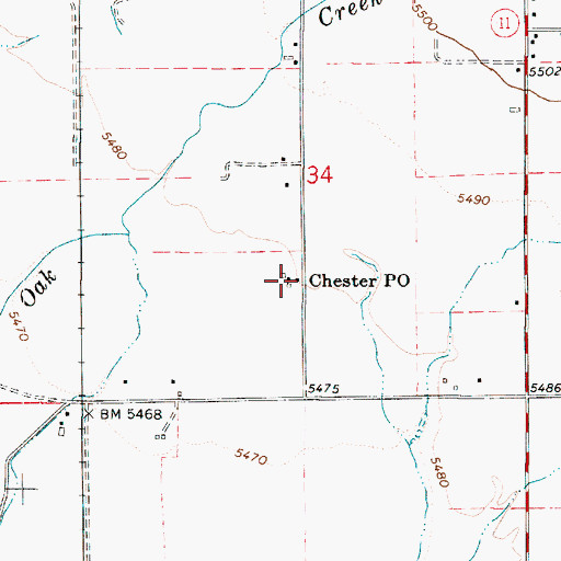 Topographic Map of Chester Post Office, UT