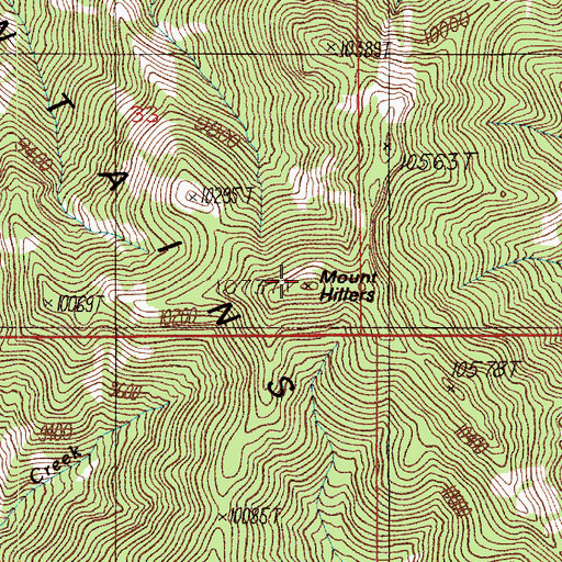 Topographic Map of Mount Hillers, UT