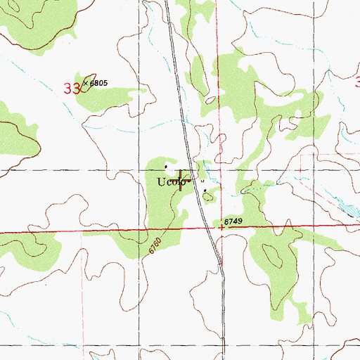Topographic Map of Ucolo, UT