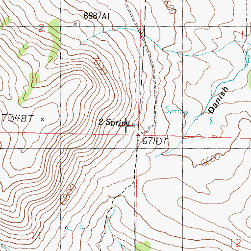 Topographic Map of Two Spring, UT
