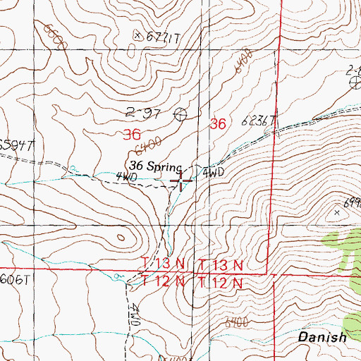 Topographic Map of Thirtysix Spring, UT
