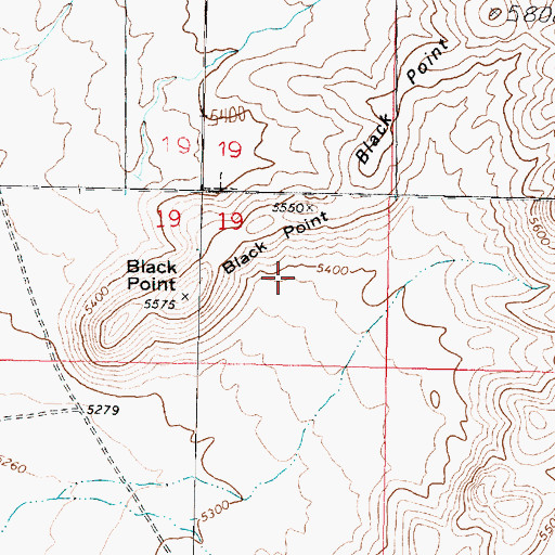 Topographic Map of Black Point, UT