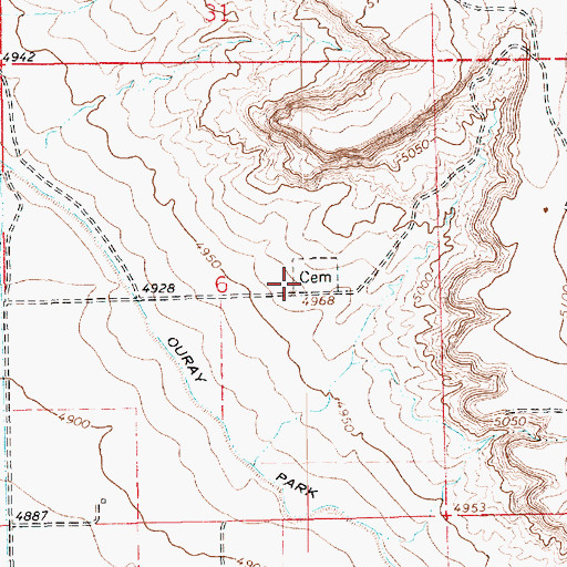 Topographic Map of Avalon Cemetery, UT