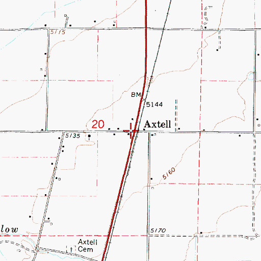 Topographic Map of Axtell Post Office, UT