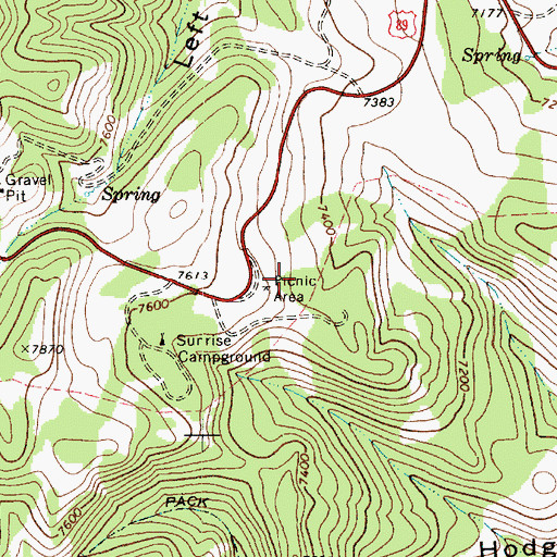 Topographic Map of Bear Lake Overlook, UT
