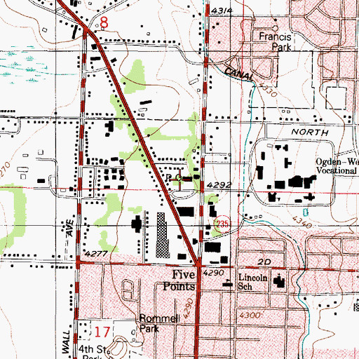 Topographic Map of Ben Lomond Post Office, UT