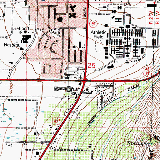 Topographic Map of Brigham City Shopping Center, UT