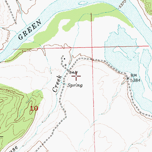 Topographic Map of Browns Park Waterfowl Management Area, UT