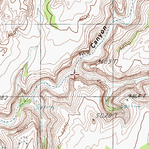 Topographic Map of Burnt Spring Canyon, UT