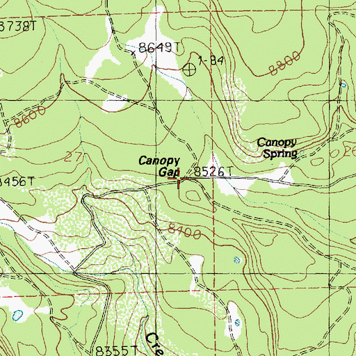 Topographic Map of Canopy Gap, UT
