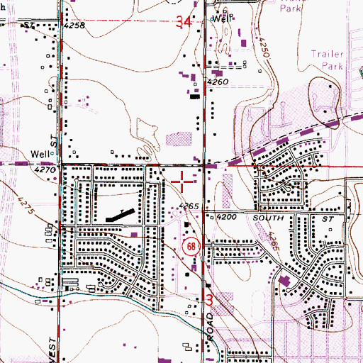 Topographic Map of Carriage Square Shopping Center, UT