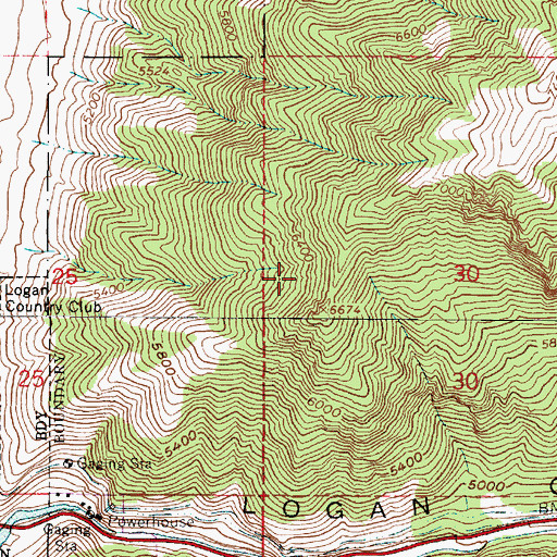 Topographic Map of Castle Rock, UT