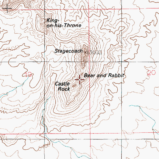 Topographic Map of Castle Rock, UT