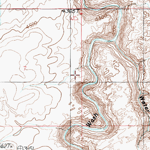 Topographic Map of Castle Wash, UT