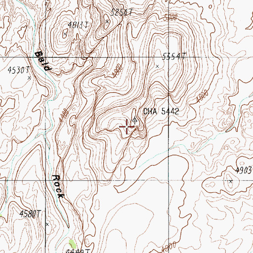 Topographic Map of Cha Butte, UT