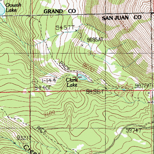 Topographic Map of Clark Lake, UT