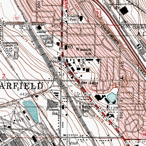 Topographic Map of Clearfield Shopping Center, UT