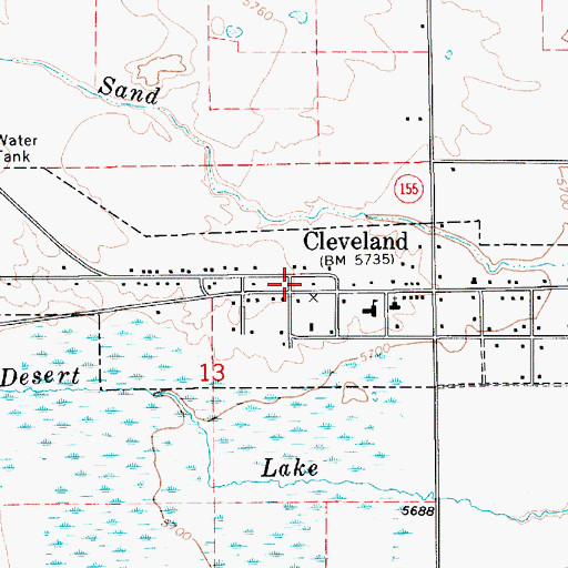 Topographic Map of Cleveland Post Office, UT