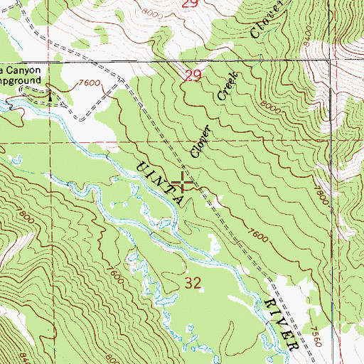 Topographic Map of Clover Creek Bridge, UT