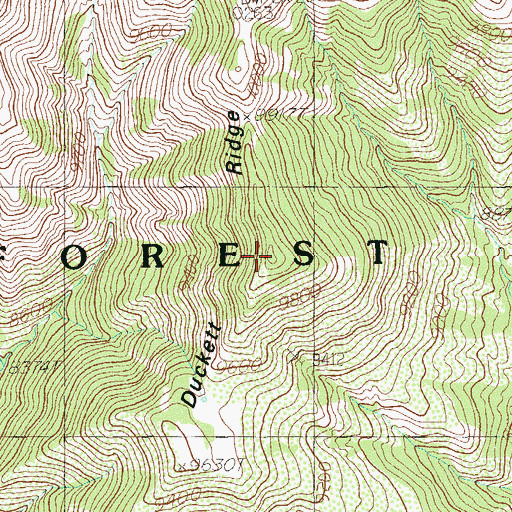 Topographic Map of Duckett Ridge, UT