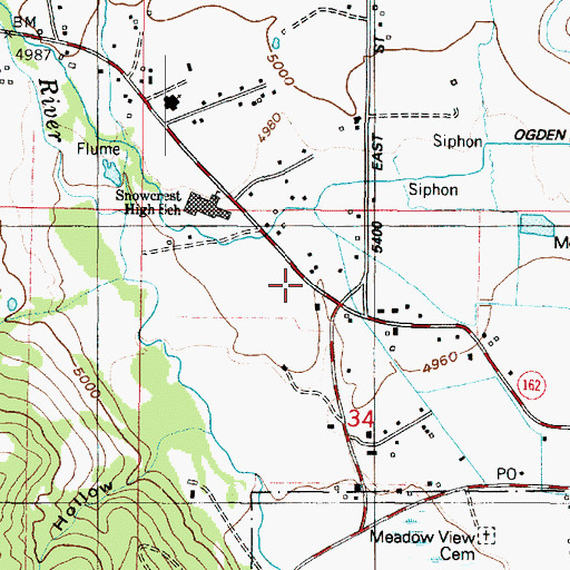 Topographic Map of Eden Post Office, UT