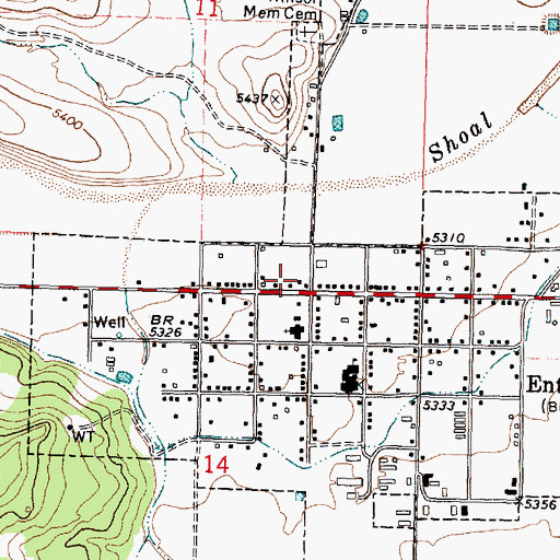 Topographic Map of Enterprise Post Office, UT