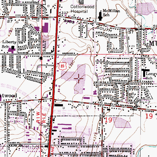 Topographic Map of Fashion Place, UT