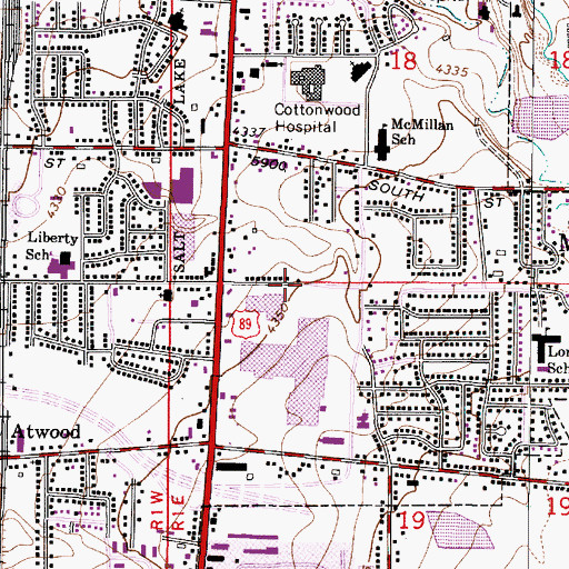 Topographic Map of Fashion Square, UT