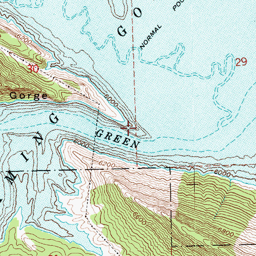 Topographic Map of Flaming Gorge (historical), UT