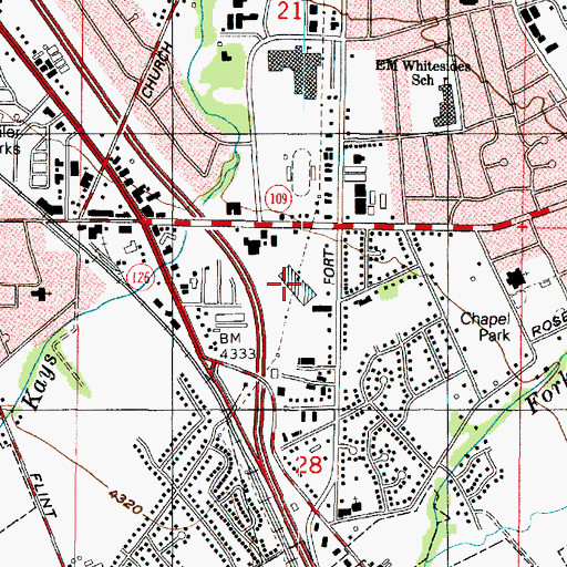 Topographic Map of Fort Lane Shopping Center, UT
