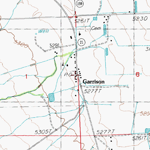 Topographic Map of Garrison Post Office, UT