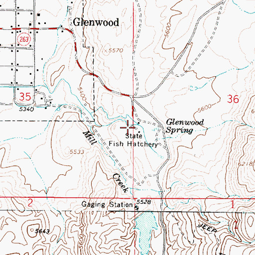 Topographic Map of Glenwood Fish Hatchery, UT