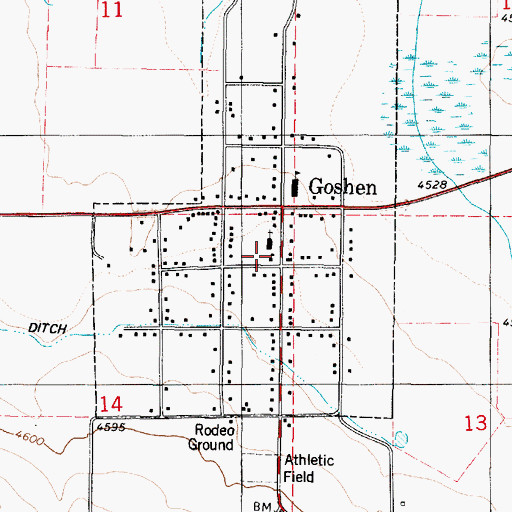 Topographic Map of Goshen Post Office, UT
