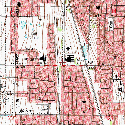 Topographic Map of Hertiage Park Care Center, UT