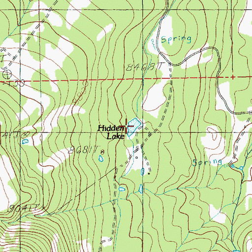 Topographic Map of Hidden Lake, UT