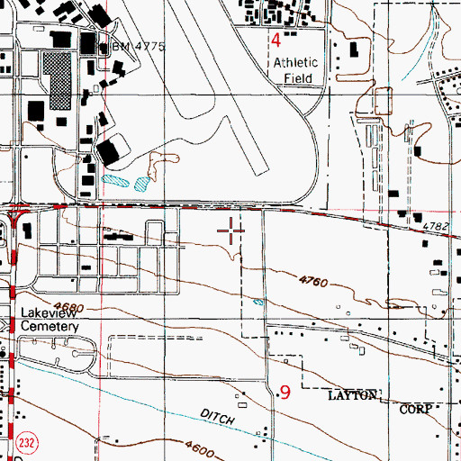 Topographic Map of Hillgate Shopping Center, UT