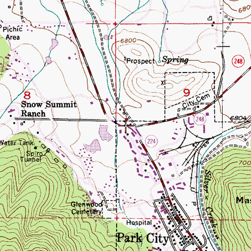 Topographic Map of Holiday Village Shopping Mall, UT