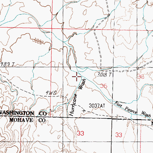 Topographic Map of Hurricane Wash, UT