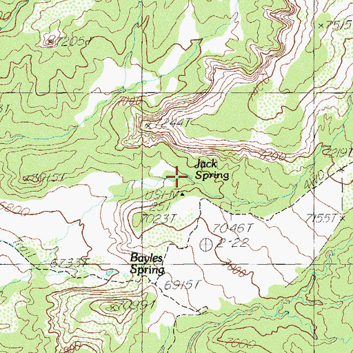 Topographic Map of Jack Spring, UT