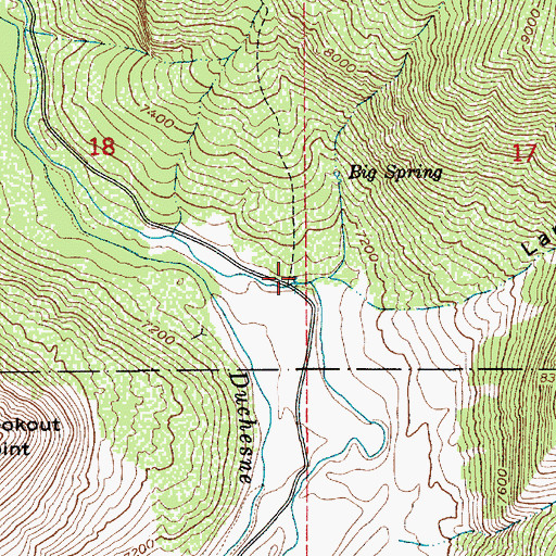 Topographic Map of Jackass Larson Spring, UT